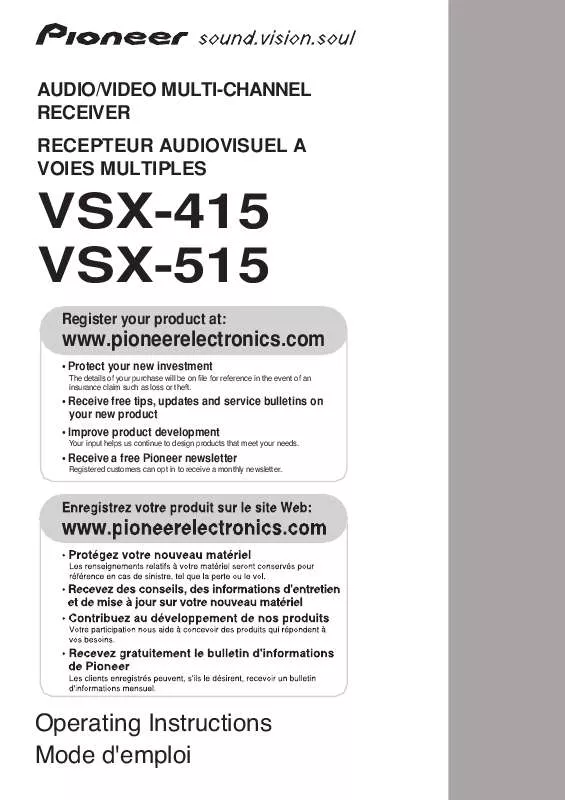 Mode d'emploi PIONEER VSX-515-K
