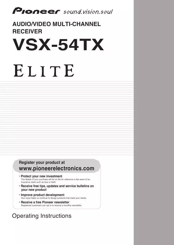 Mode d'emploi PIONEER VSX-54TX