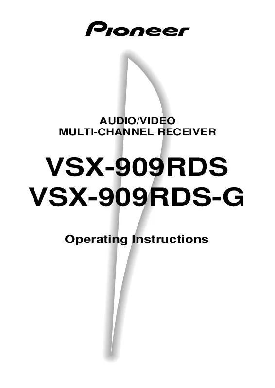 Mode d'emploi PIONEER VSX-909RDS(-G)