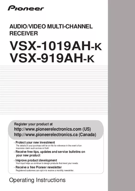 Mode d'emploi PIONEER VSX-919AH-K