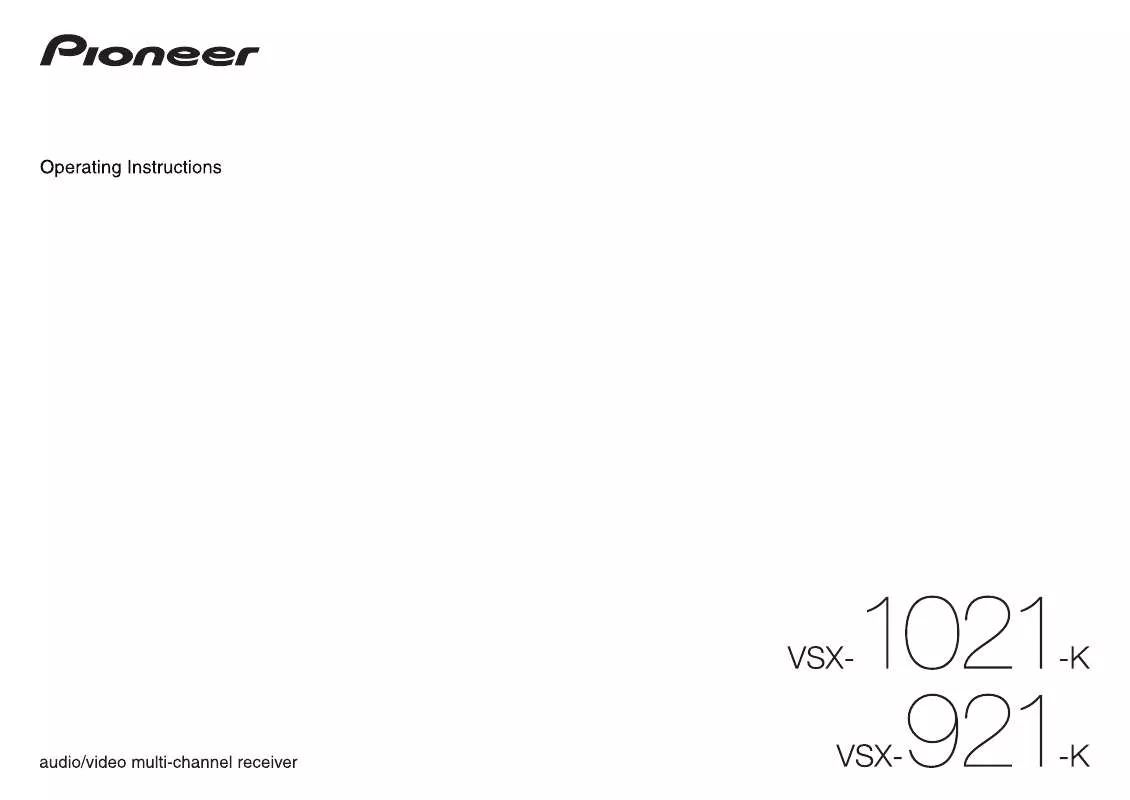 Mode d'emploi PIONEER VSX-921