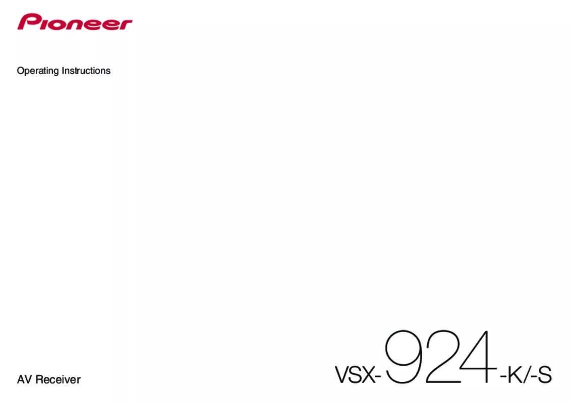 Mode d'emploi PIONEER VSX 924
