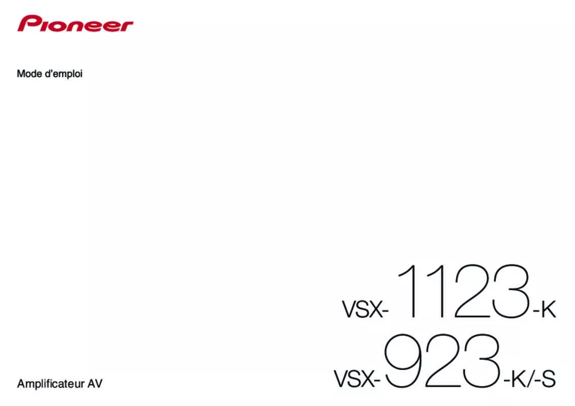 Mode d'emploi PIONEER VSX1123
