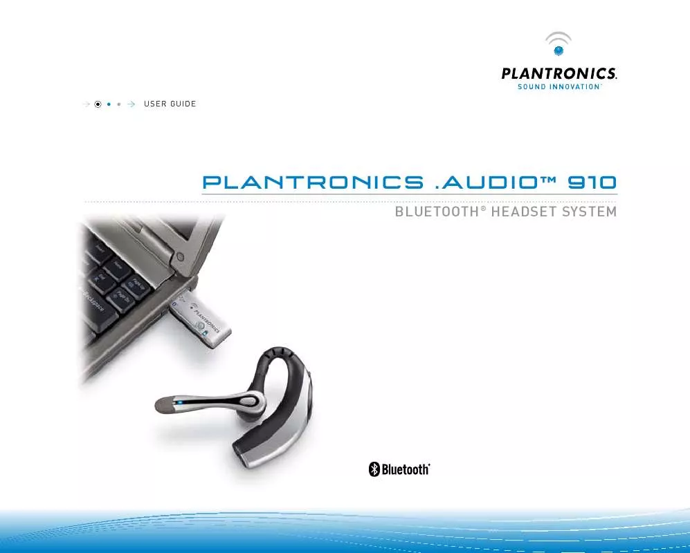 Mode d'emploi PLANTRONICS .AUDIO910 USB