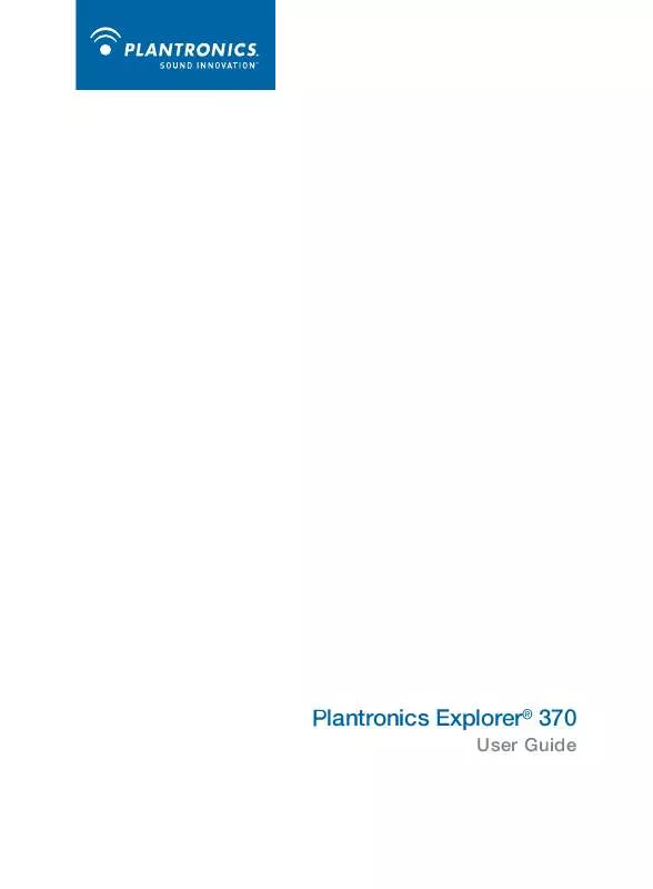 Mode d'emploi PLANTRONICS EXPLORER 370