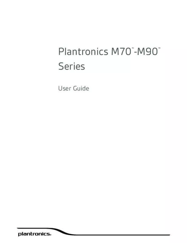 Mode d'emploi PLANTRONICS M70
