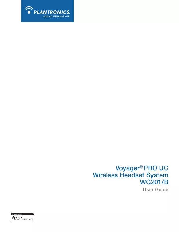 Mode d'emploi PLANTRONICS VOYAGER PRO UC WG201/B