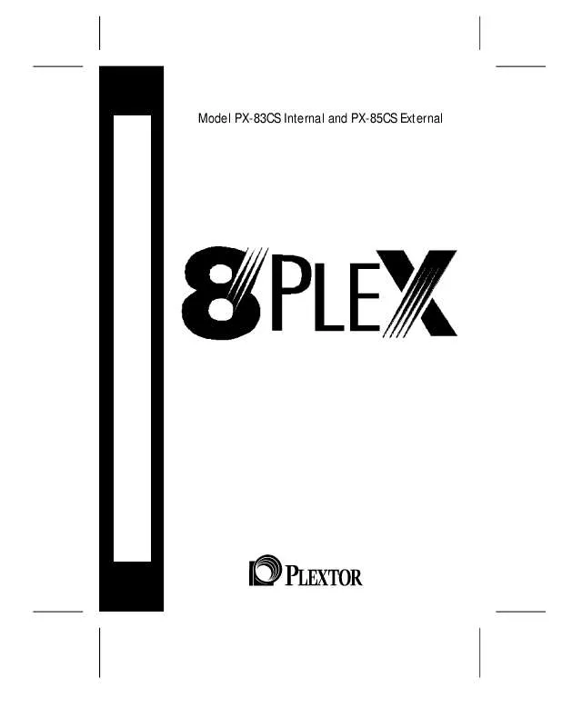 Mode d'emploi PLEXTOR 8PL-1