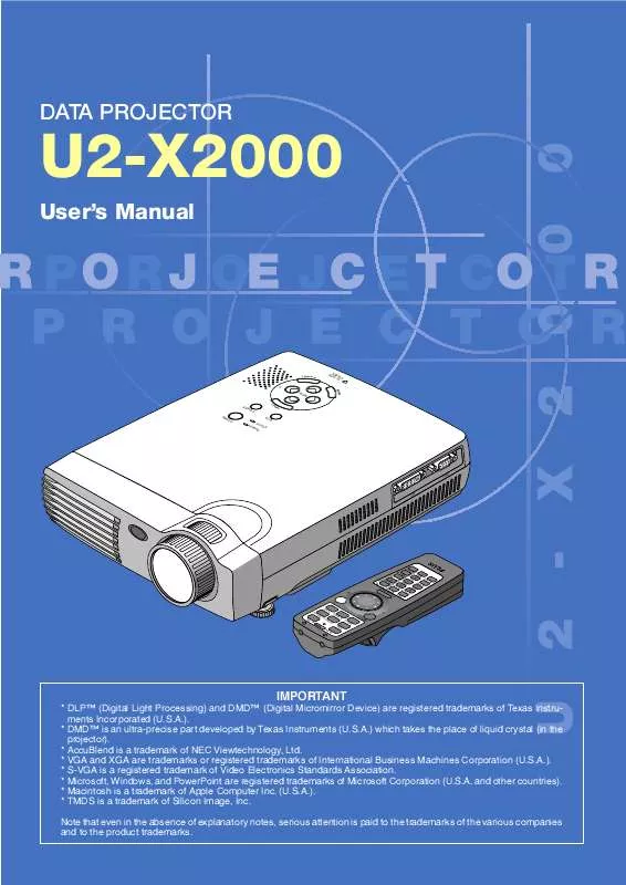 Mode d'emploi PLUS U2-X2000