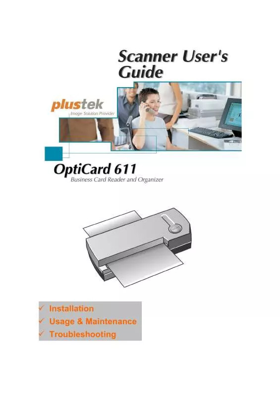 Mode d'emploi PLUSTEK OPTICARD 611 (BUSINESS CARD)