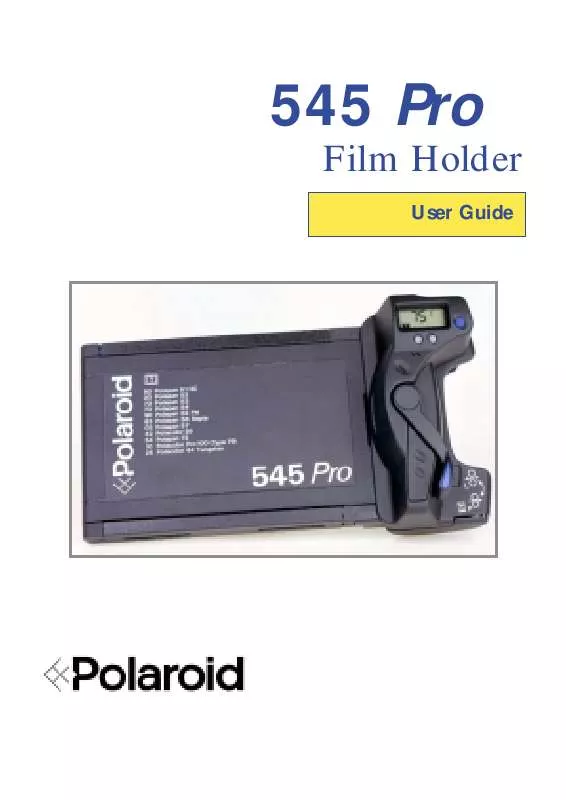 Mode d'emploi POLAROID 545 PRO FILM HOLDER