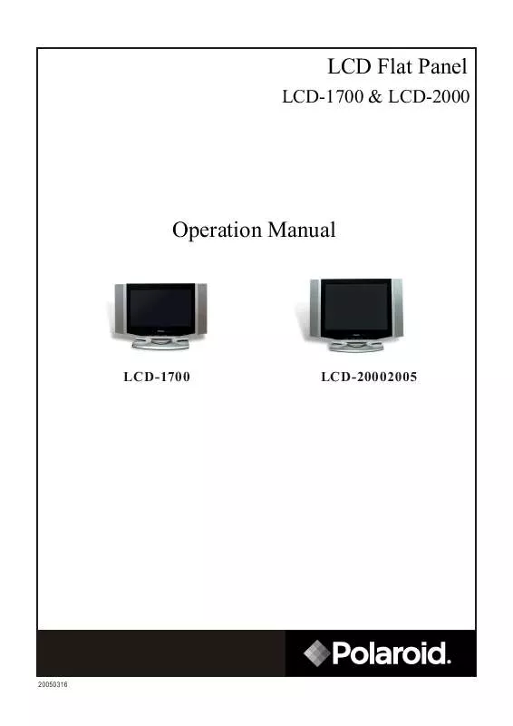Mode d'emploi POLAROID LCD-1700