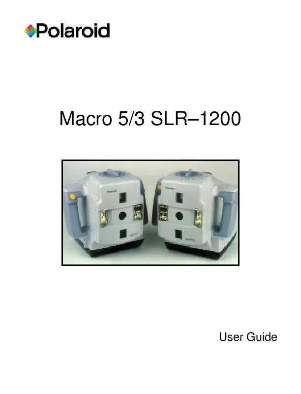 Mode d'emploi POLAROID MACRO 5-3 SLR–1200