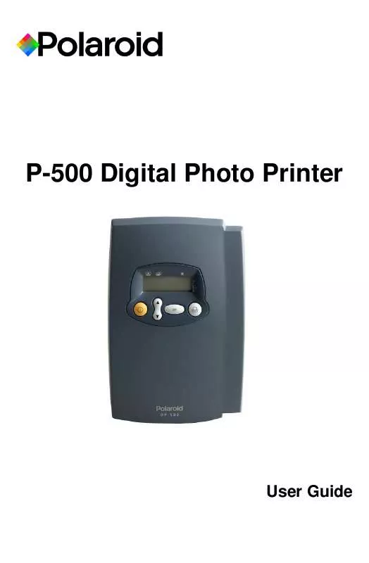 Mode d'emploi POLAROID P-500 DIGITAL PHOTO PRINTER