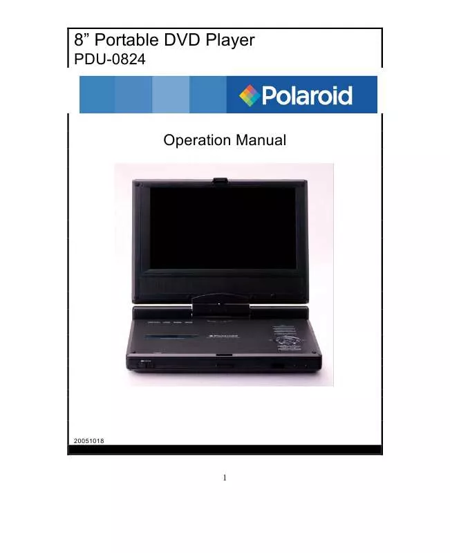 Mode d'emploi POLAROID PDU-0824