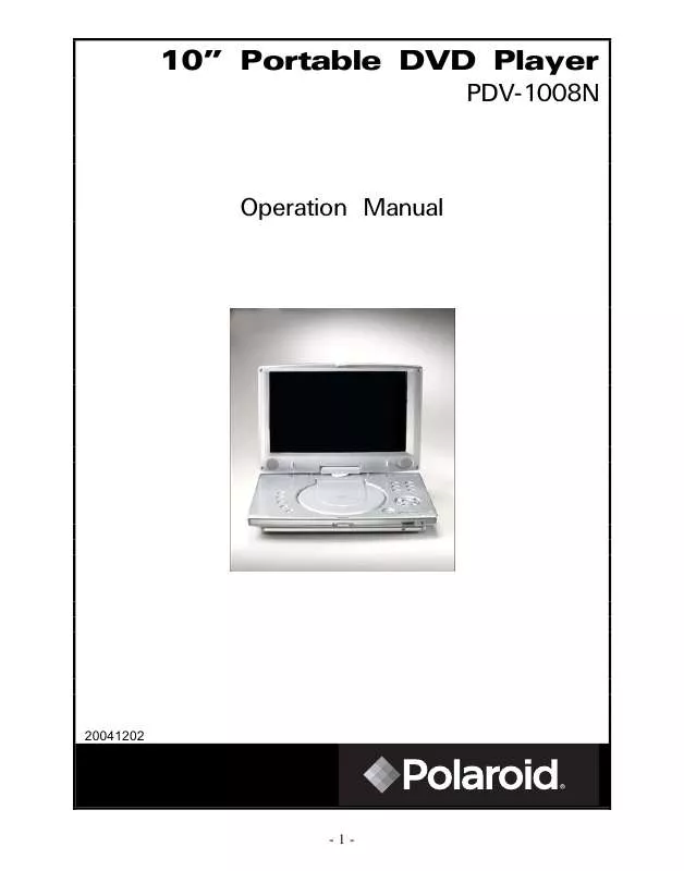Mode d'emploi POLAROID PDV-1008N