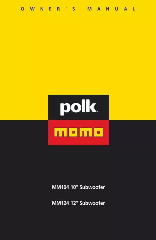 Mode d'emploi POLK AUDIO MM104