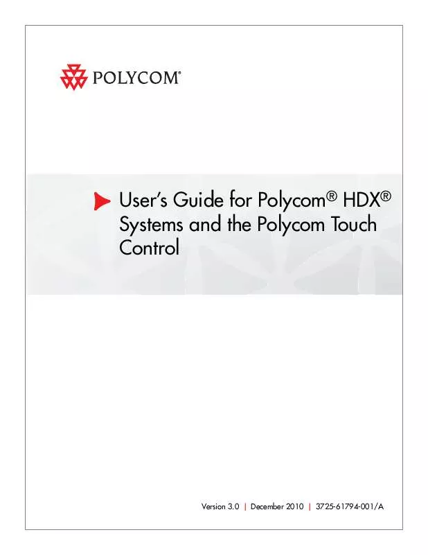 Mode d'emploi POLYCOM HDX SYSTEMS