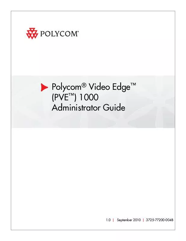 Mode d'emploi POLYCOM PVE 1000 V1.0