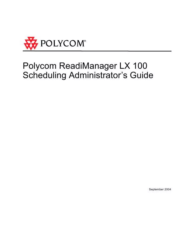 Mode d'emploi POLYCOM READIMANAGERLX100