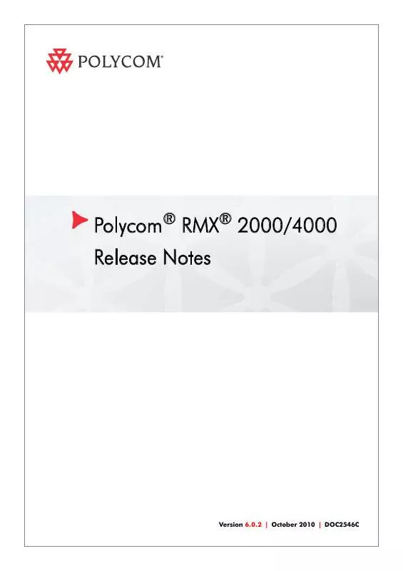 Mode d'emploi POLYCOM RMX 2000