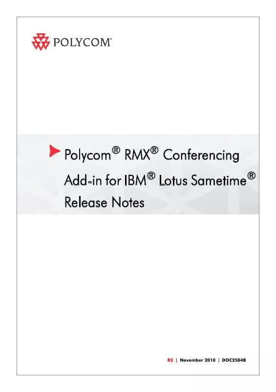 Mode d'emploi POLYCOM RMX CONFERENCING ADD-IN