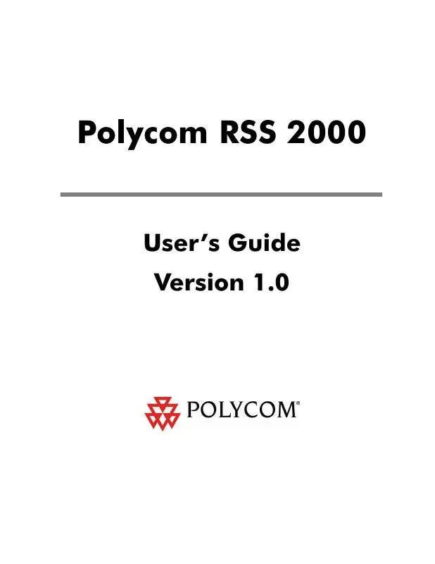 Mode d'emploi POLYCOM RSS2000