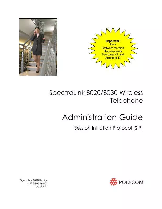 Mode d'emploi POLYCOM SPECTRALINK 8030