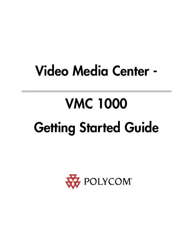 Mode d'emploi POLYCOM VMC 1000