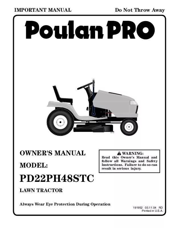 Mode d'emploi POULAN PD22PH48STC
