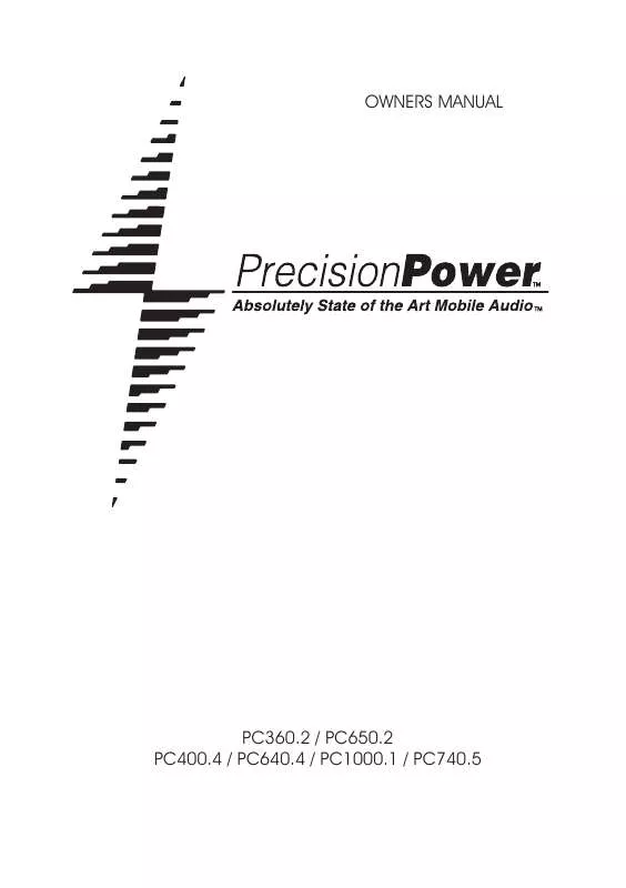 Mode d'emploi PRECISION POWER PC360.2
