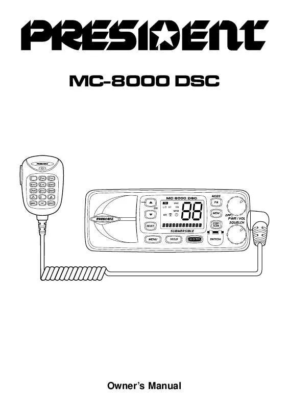 Mode d'emploi PRESIDENT MC-8000 DSC