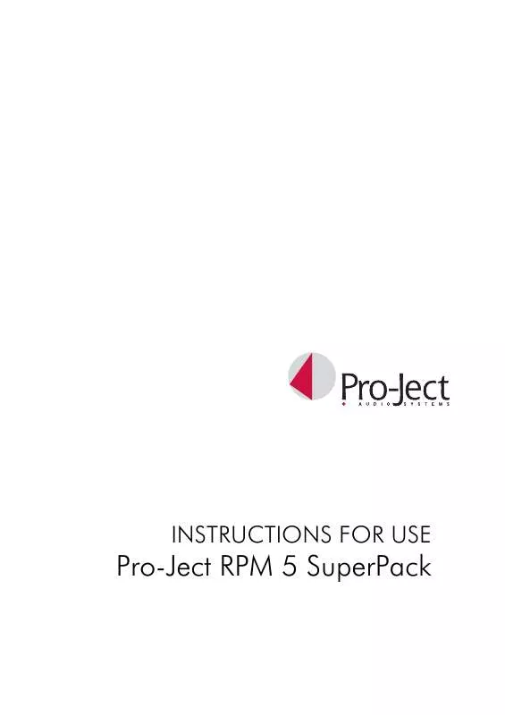 Mode d'emploi PRO-JECT RPM 5 SUPERPACK