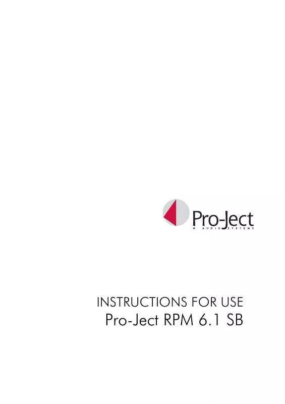 Mode d'emploi PRO-JECT RPM 6.1 SB