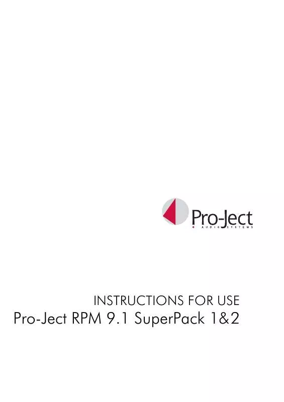 Mode d'emploi PRO-JECT RPM 9.1 SUPERPACK 1