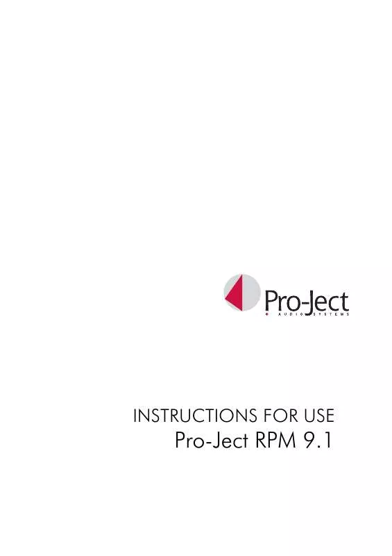 Mode d'emploi PRO-JECT RPM 9.1