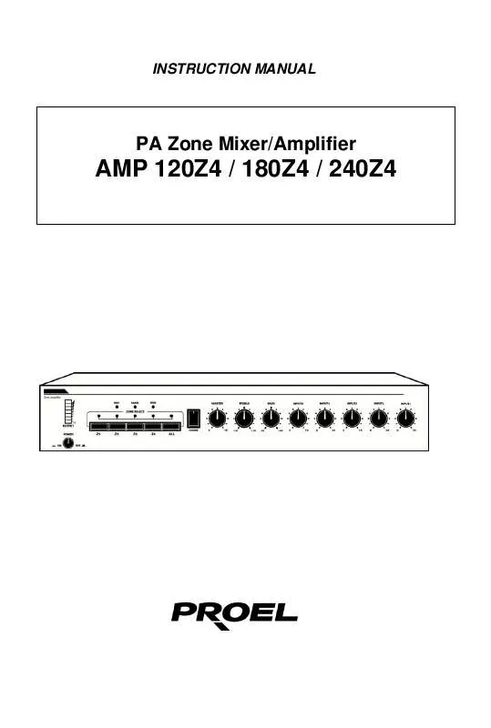 Mode d'emploi PROEL AMP 120Z4