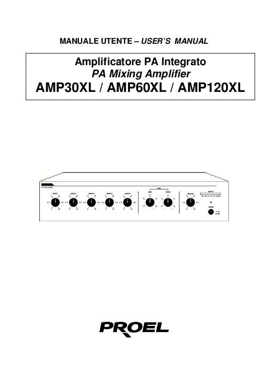 Mode d'emploi PROEL AMP120XL