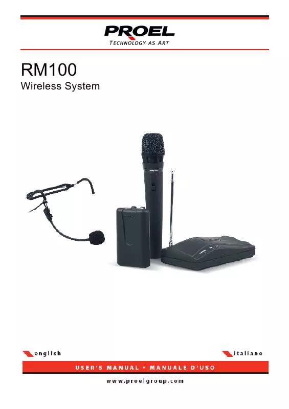 Mode d'emploi PROEL RM100