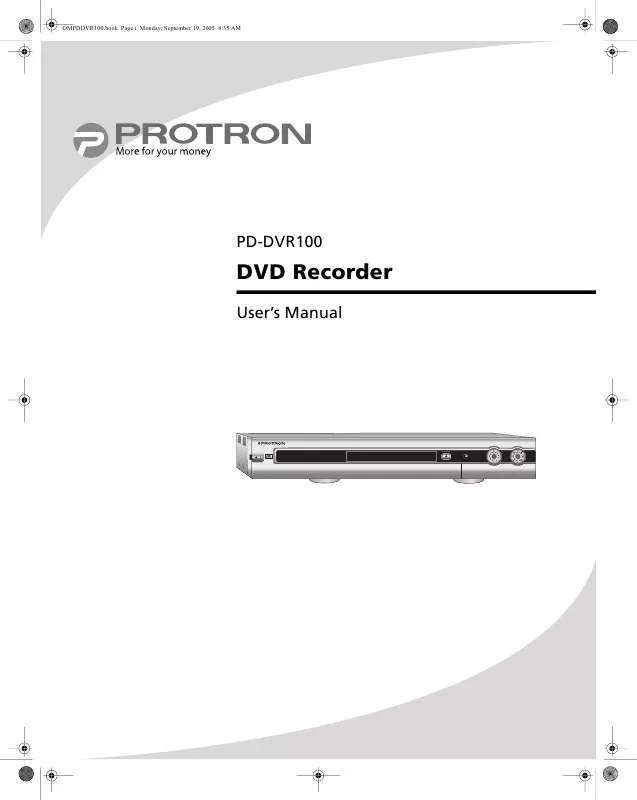 Mode d'emploi PROTRON PD-DVR100