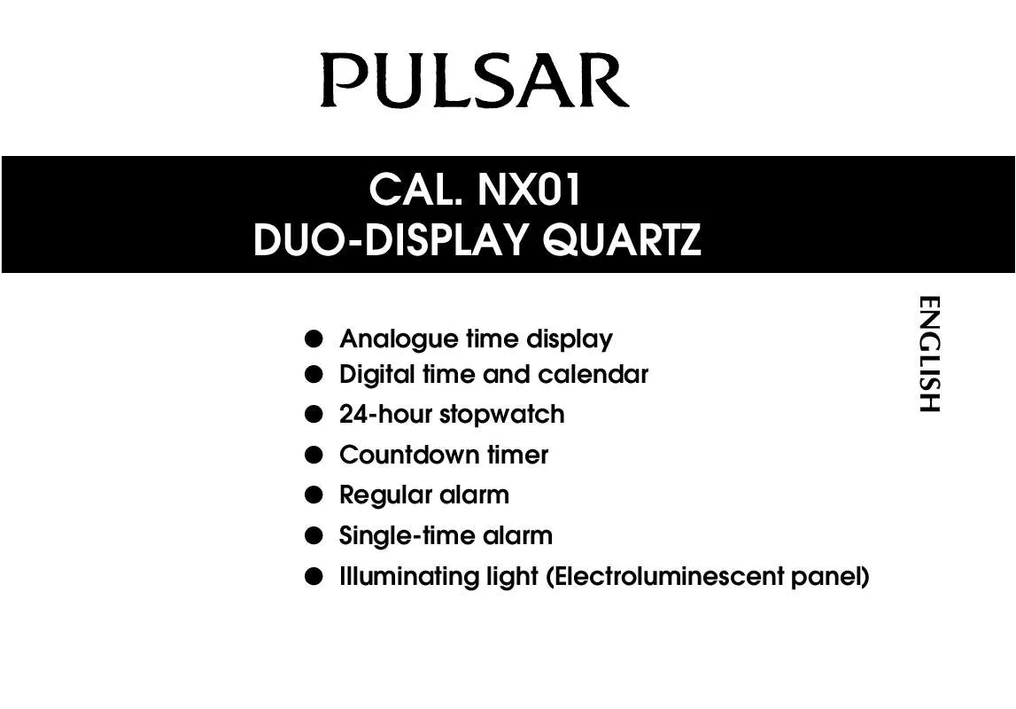 Mode d'emploi PULSAR NX01