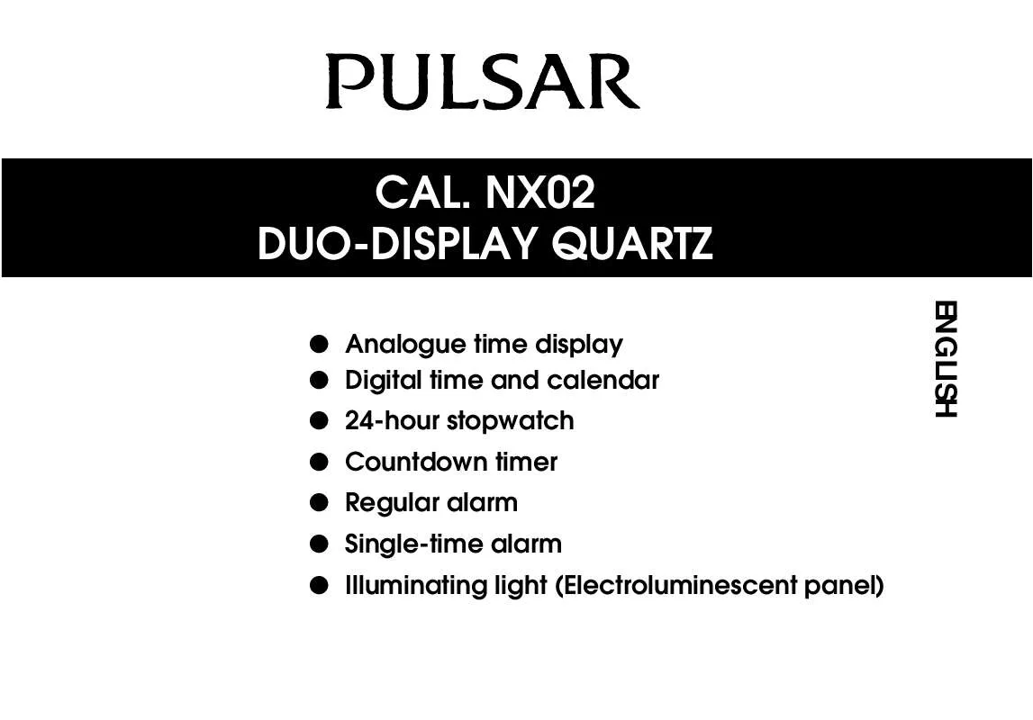 Mode d'emploi PULSAR NX02