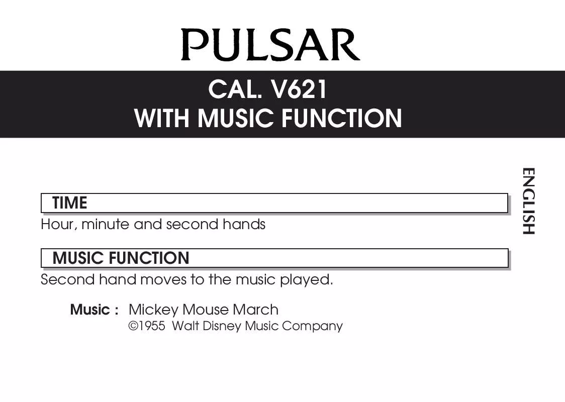Mode d'emploi PULSAR V621