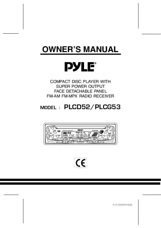 Mode d'emploi PYLE PLCD52