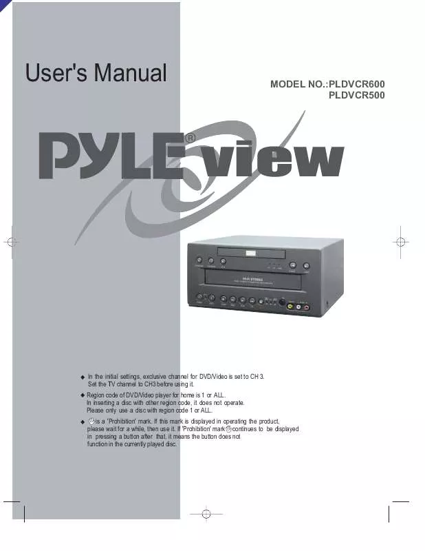 Mode d'emploi PYLE PLDVCR600