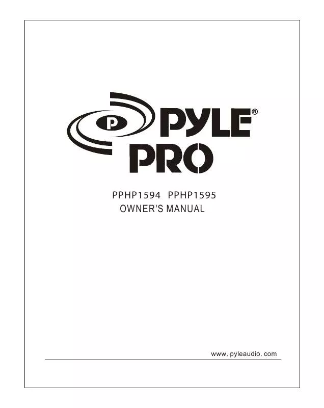 Mode d'emploi PYLE PPHP1594