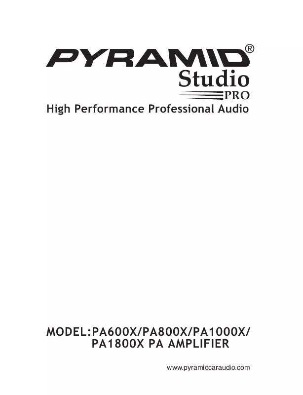 Mode d'emploi PYRAMID PA600X