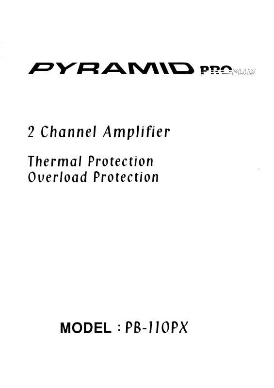 Mode d'emploi PYRAMID PB-110PX