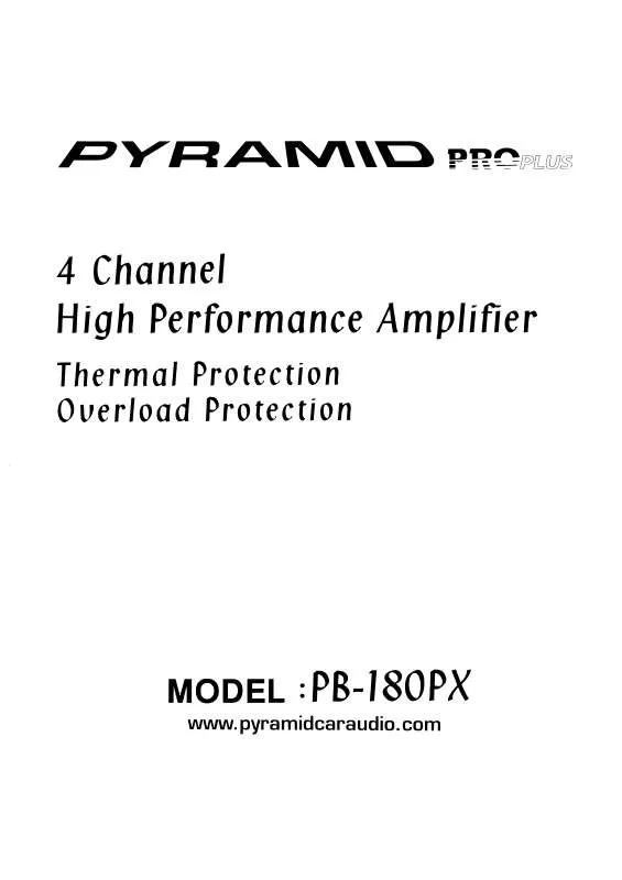 Mode d'emploi PYRAMID PB-180PX