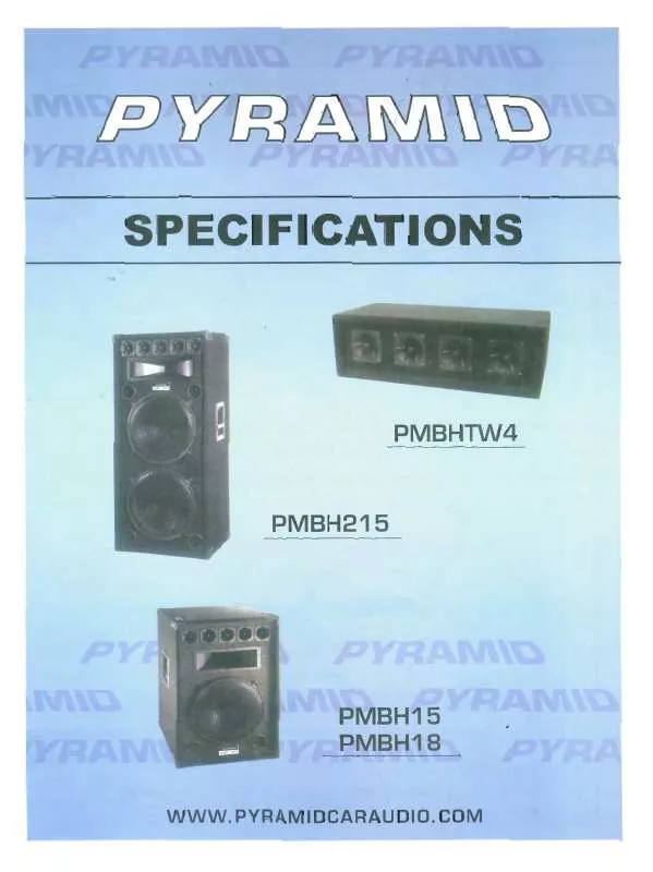 Mode d'emploi PYRAMID PMBH215